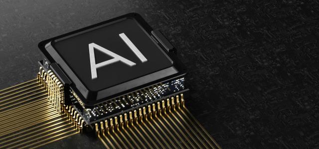 A computer chip with the letter ia printed on it by Igor Omilaev courtesy of Unsplash.